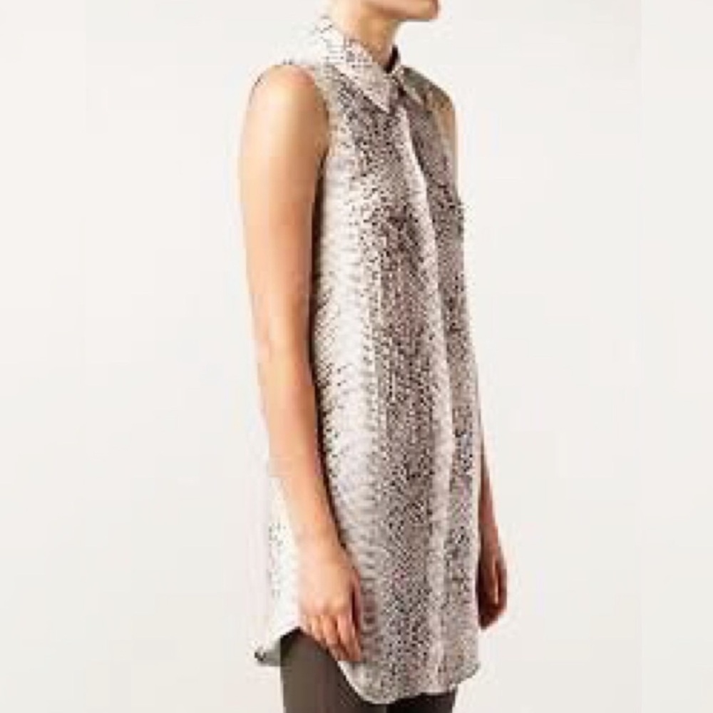 Haute Hippie Beaded Snake Print 100% Silk Tunic XS